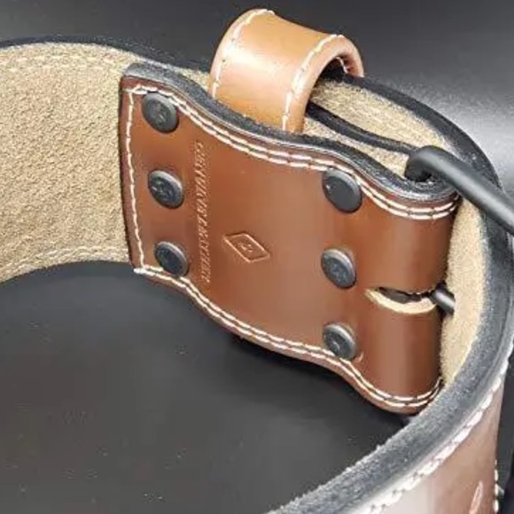 Potenza Weight Lifting Belt Brown Leather For Gym Lifting Small Waist 24-32” - Picture 3 of 15